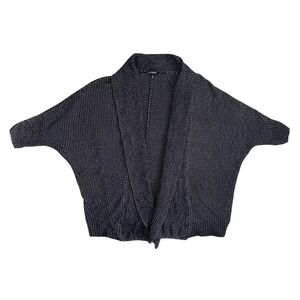Express Wmn's BW Textured Knit Batwing Open Front Cardigan Shrug‎ Sweater XS/S
